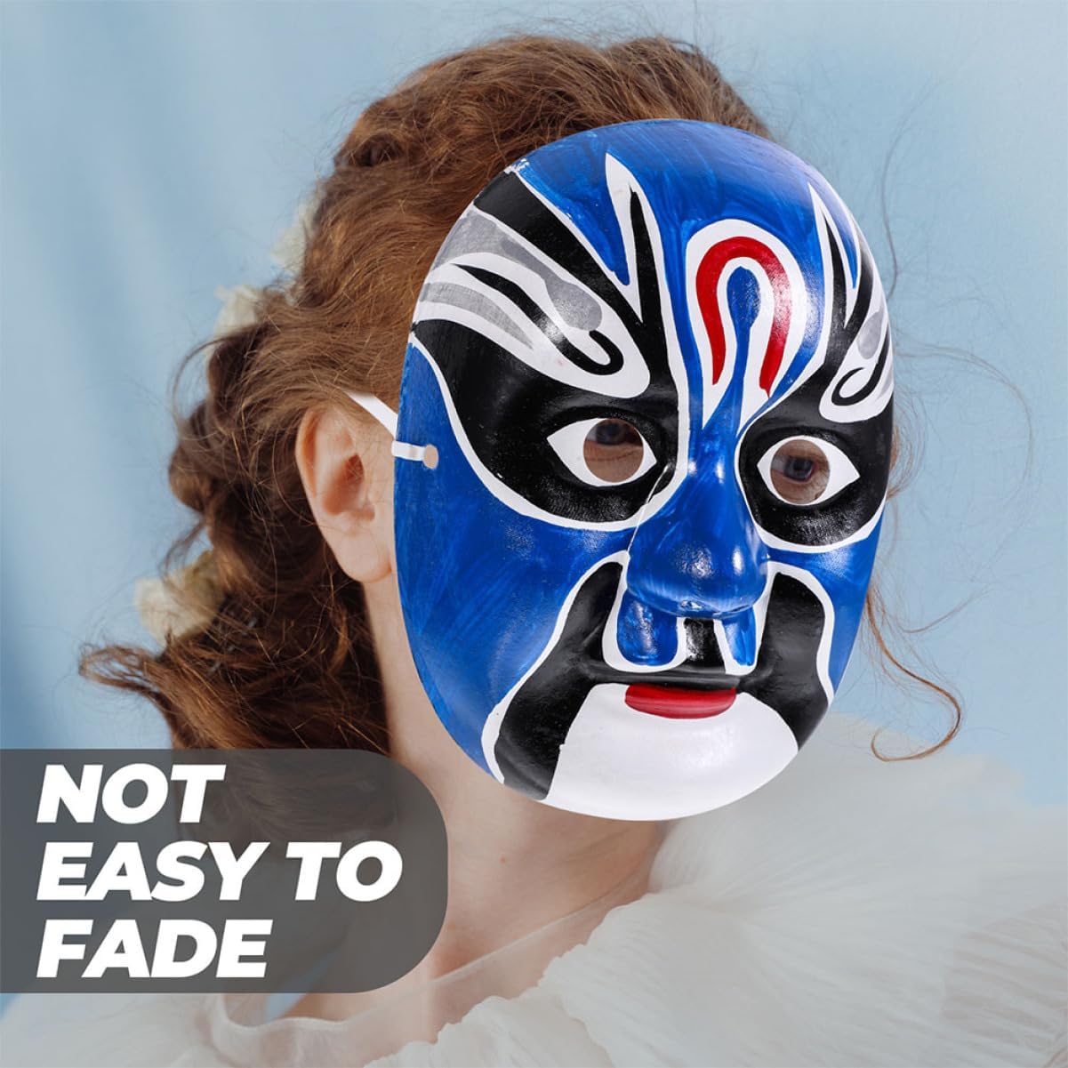 Unomor 2pcs Opera Mask Wall Ornament Decorative Chinese Style for Parties