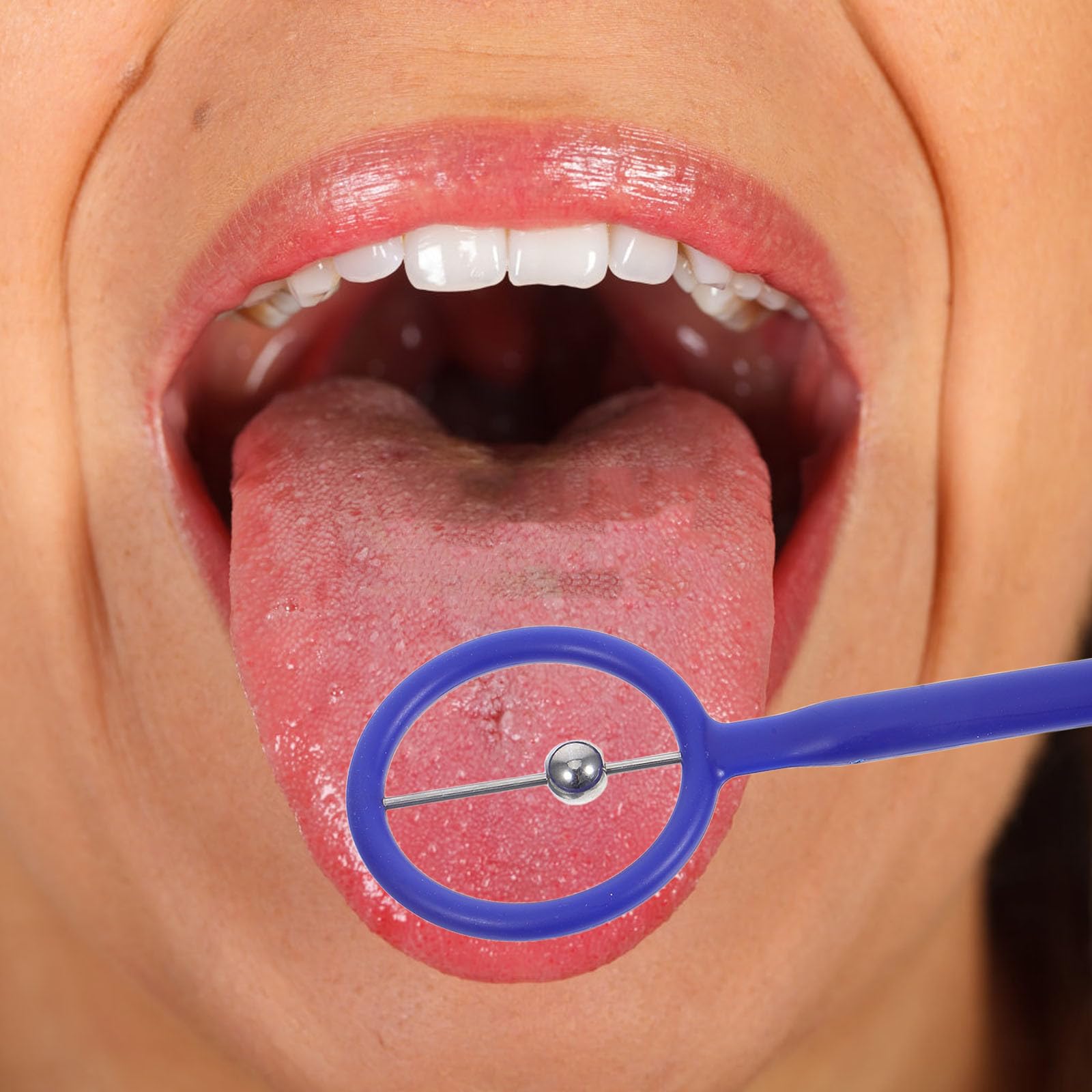 Alipis Orthophonie Exercice Buccal Outil de Stimulation Orale pour Entraînement des Muscles Langue, Appareil Léger en Pp et Acier Inoxydable pour Rééducation Linguistique