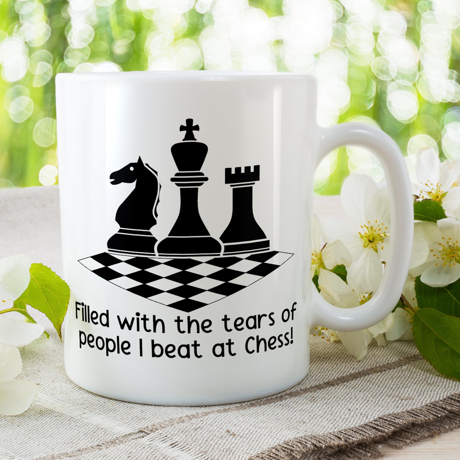 Finger prints - Filled with The Tears of People I Beat at Chess - Funny Chess Player Gift Mug, Ceramic, 11fl.oz - Image 2