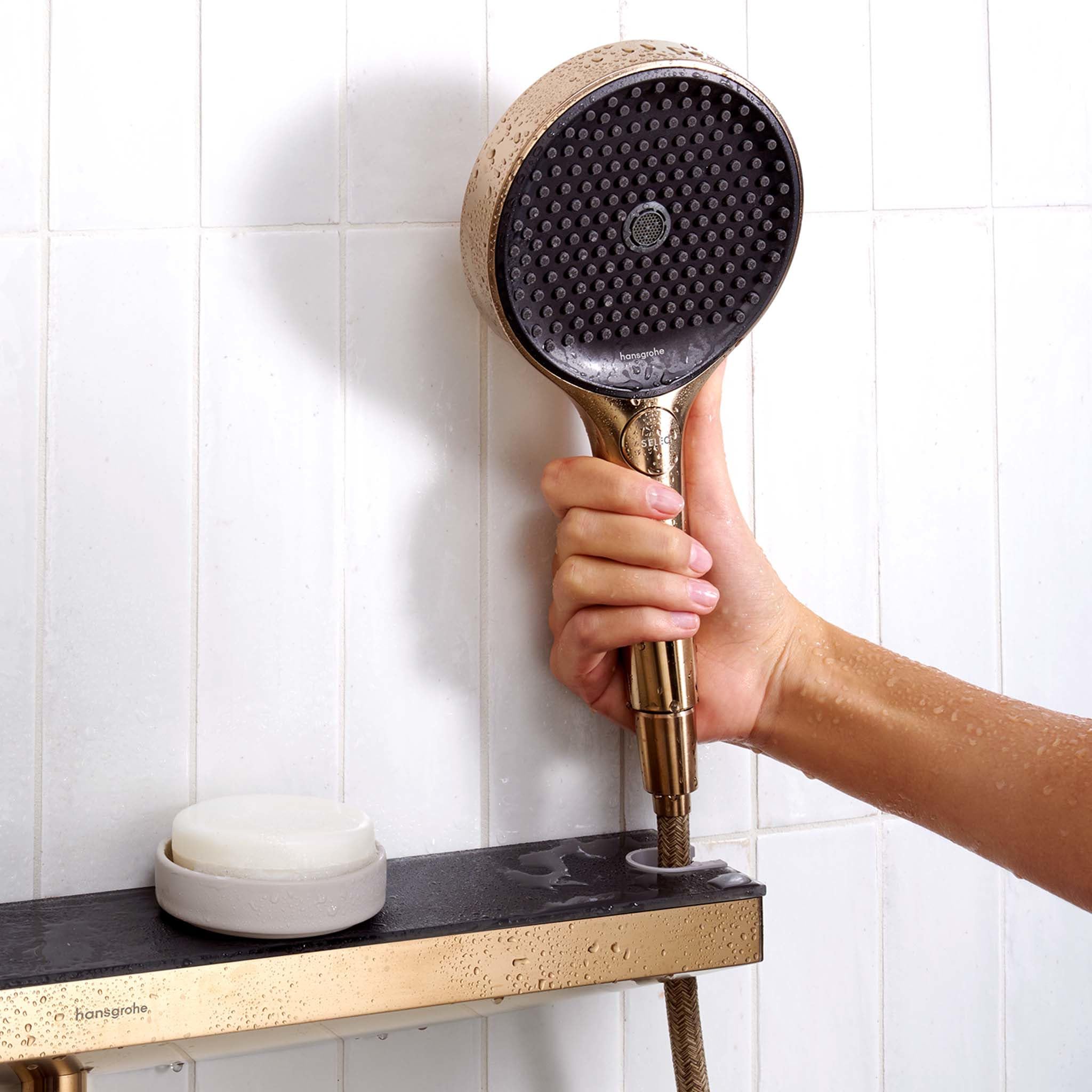 Hansgrohe 26858140 Rainfinity Wall Outlet Porter 500 Shelf  