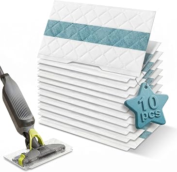 Disposable Replacement Pads for Shark Vacmop Pro,10-Pack Refills Compatible with VM252, VM200, VM250, VM251, VM190, VM200C, VM252C, QM250, VC205 for All Hard Floors