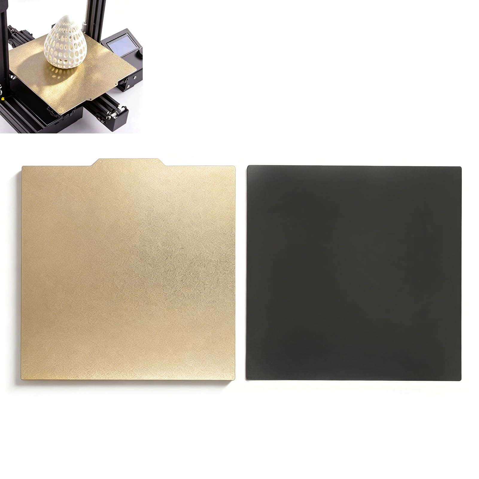 280x280mm Imprimante 3D PEI PEO Plaque de Construction Double Face Forte Adhérence Plate-forme D'imprimante 3D pour Ender 7 Qidi X Plus 3
