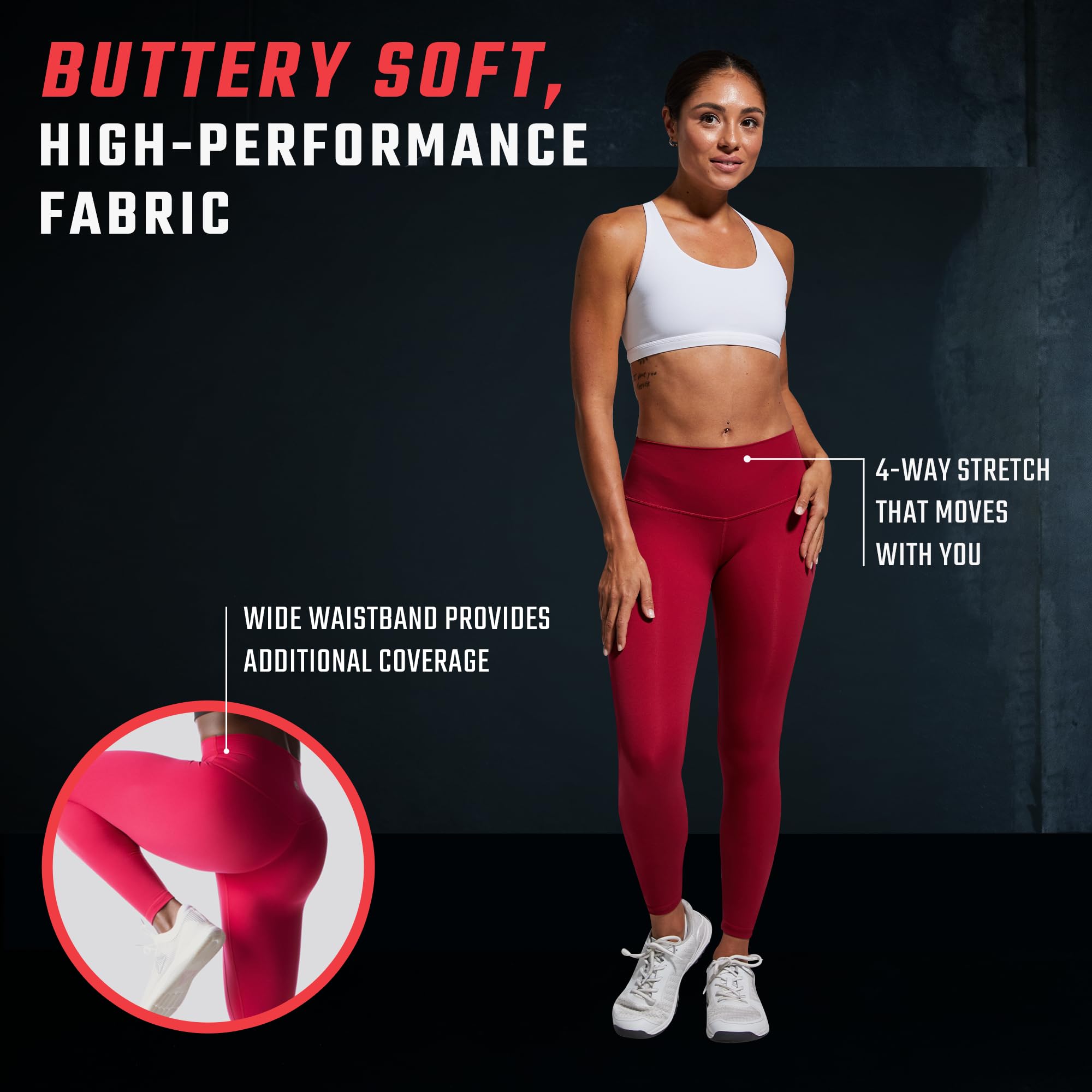 Born Primitive Inspire Leggings - Leggings da allenamento per le donne - Pantaloni da palestra o yoga a vita alta - Leggings sportivi di lunghezza 7/8