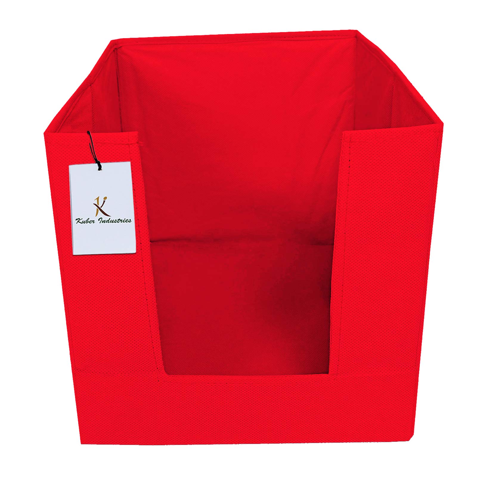 Kuber Industries Conjunto organizador de armario apilador de camisas no tejidas de 6 piezas, rojo-CTLTC31854