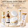 Collagen Skin Care Set, Anti Aging Skincare Set for Wrinkles & Fine Lines, Shrink Pores, Hydrate & Firm Skin, 7 Pcs Skincare Kits for Women with Cleanser, Toner, Serum, Cream, Eye Cream, 2 Pcs Masks.