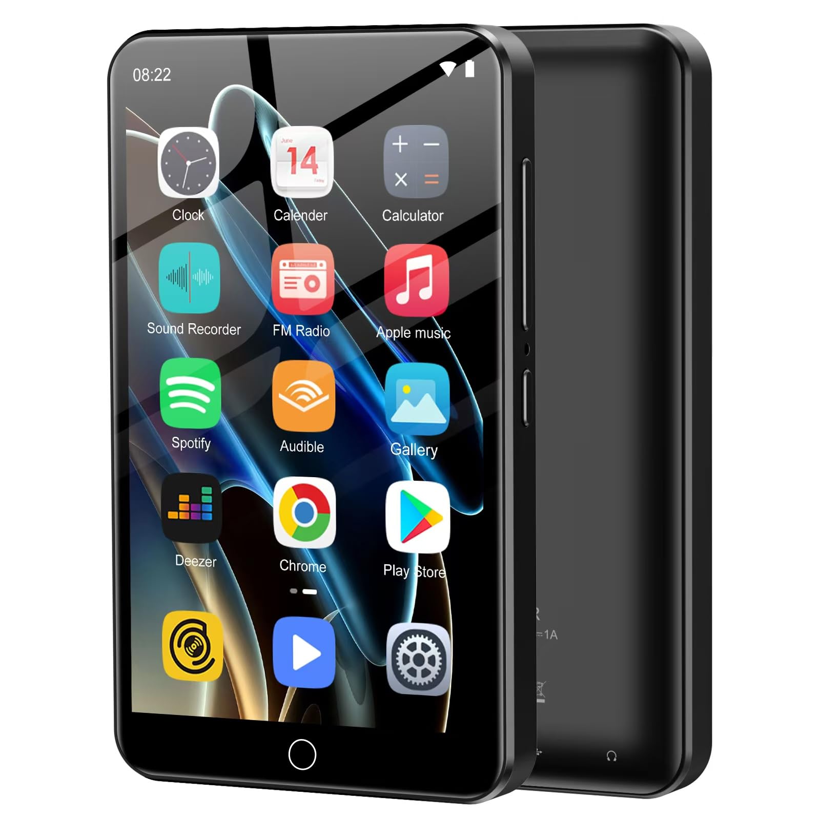 Lecteur MP3 avec Spotify, ZAQE 80 Go Lecteur MP4 avec Bluetooth et Wi-FI, Lecteur MP3 avec Musique Amazon, Audible, Deezer, écran Tactile 4 Pouces, Lecteur MP4 pour Enfants