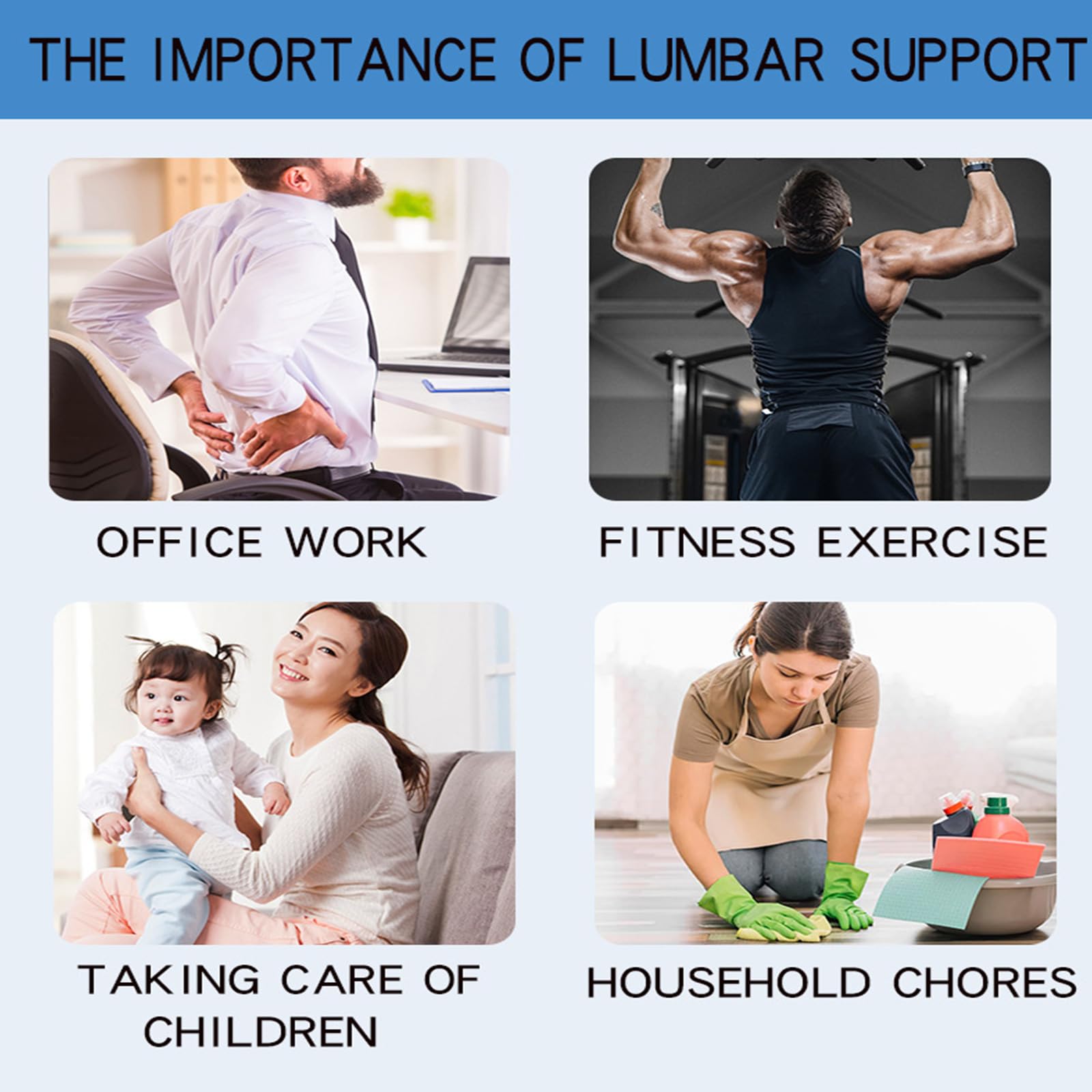 Soporte lumbar para deportes y uso diario para gimnasio Senderismo y estar sentado durante mucho Cinturón lumbar deportivo de diseño ergonómico