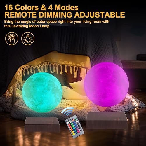Miniatura 2 de UVEHAS Lámpara de luna levitante, luz de luna 3D flotante y giratoria, levitación magnética, luces nocturnas lunares, regalos únicos de vacaciones,