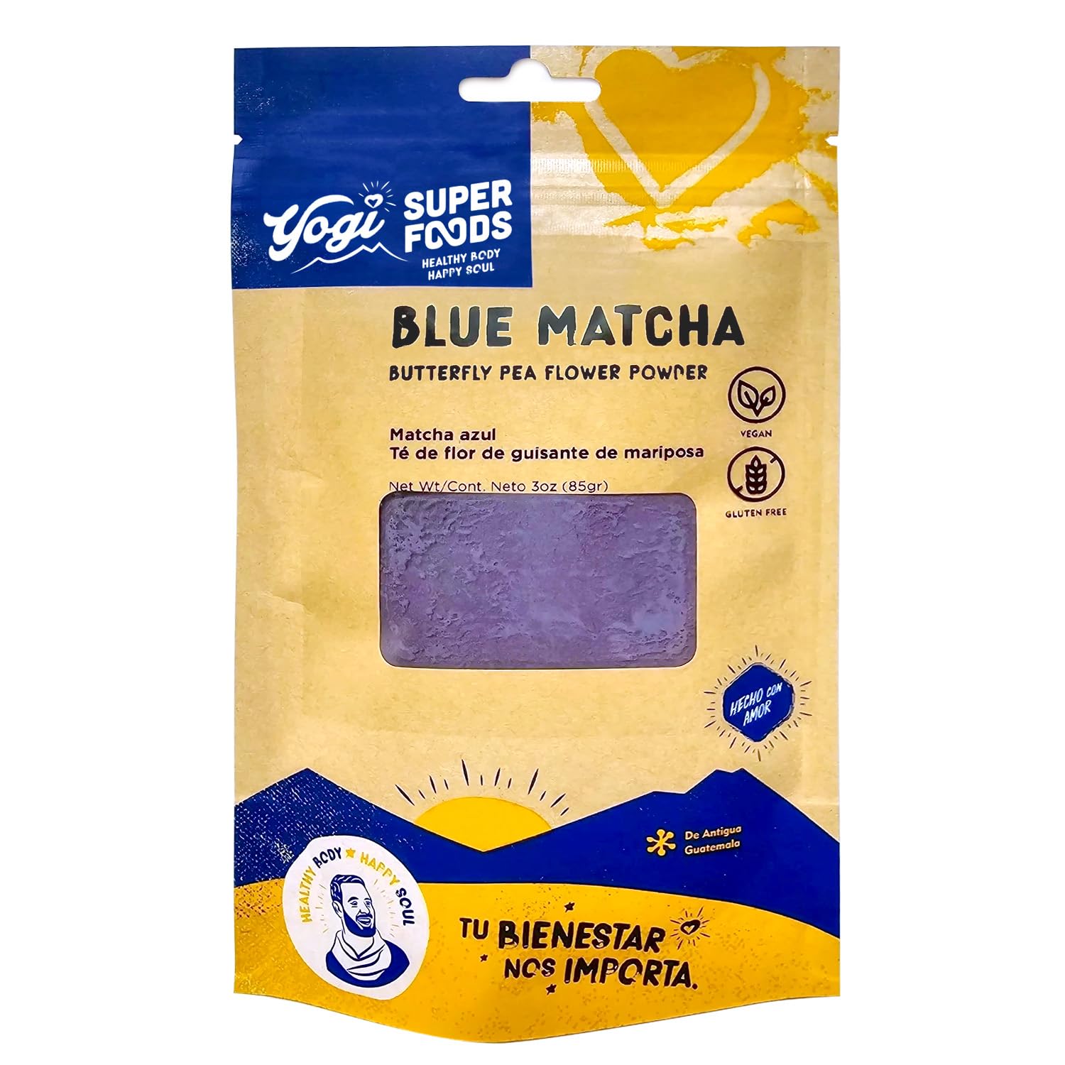Yogi Super Foods Blue Matcha 3oz - Butterfly Pea Flower Powder, Blue Matcha Powder, Natural Food Coloring, Butterfly Pea Flower - Vegan, Gluten-Free
