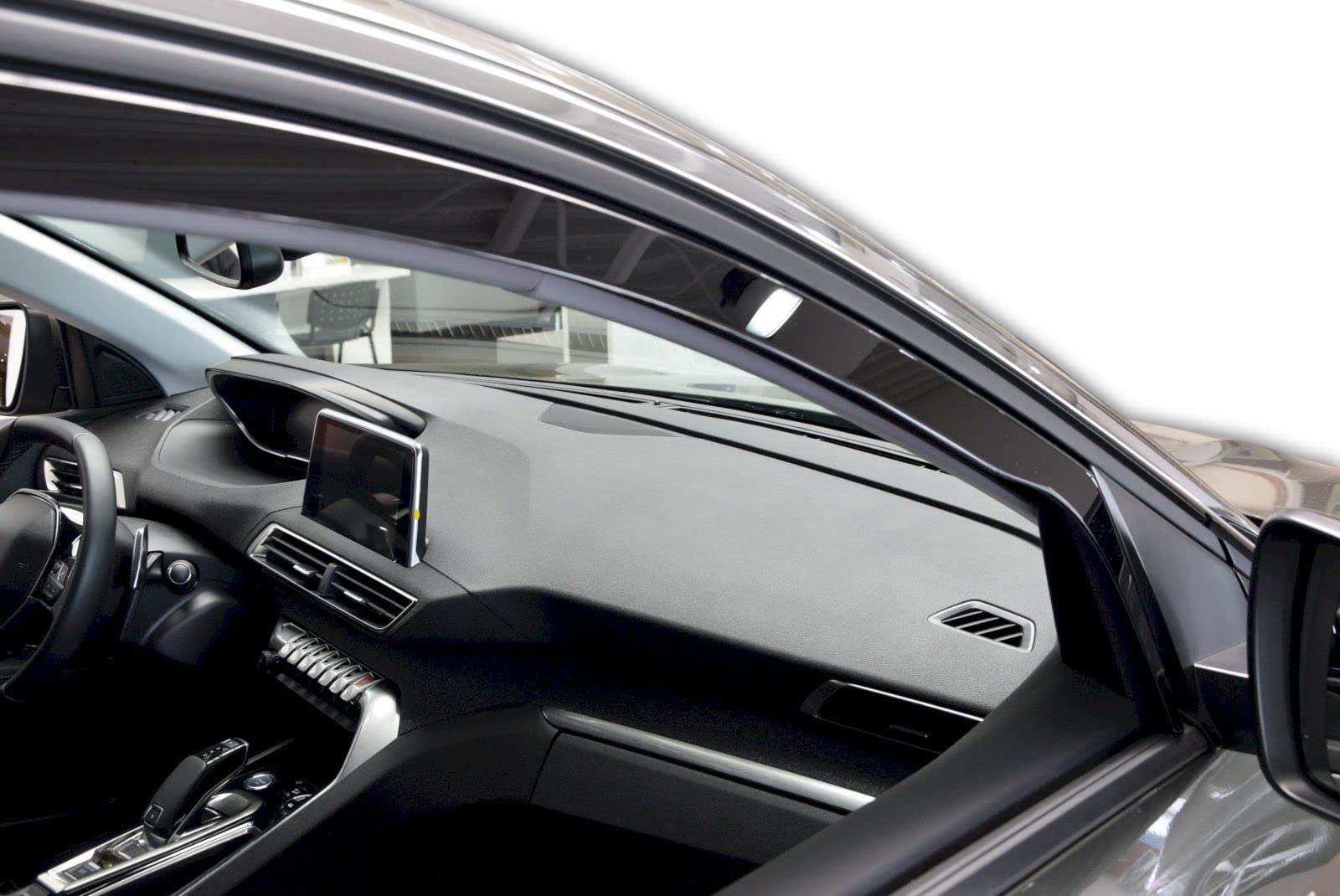 J&J AUTOMOTIVE Deflettori d'Aria per Peugeot 3008 2 2017-2024, Set da 2 Pezzi, Nero fumé Oscurato Heko