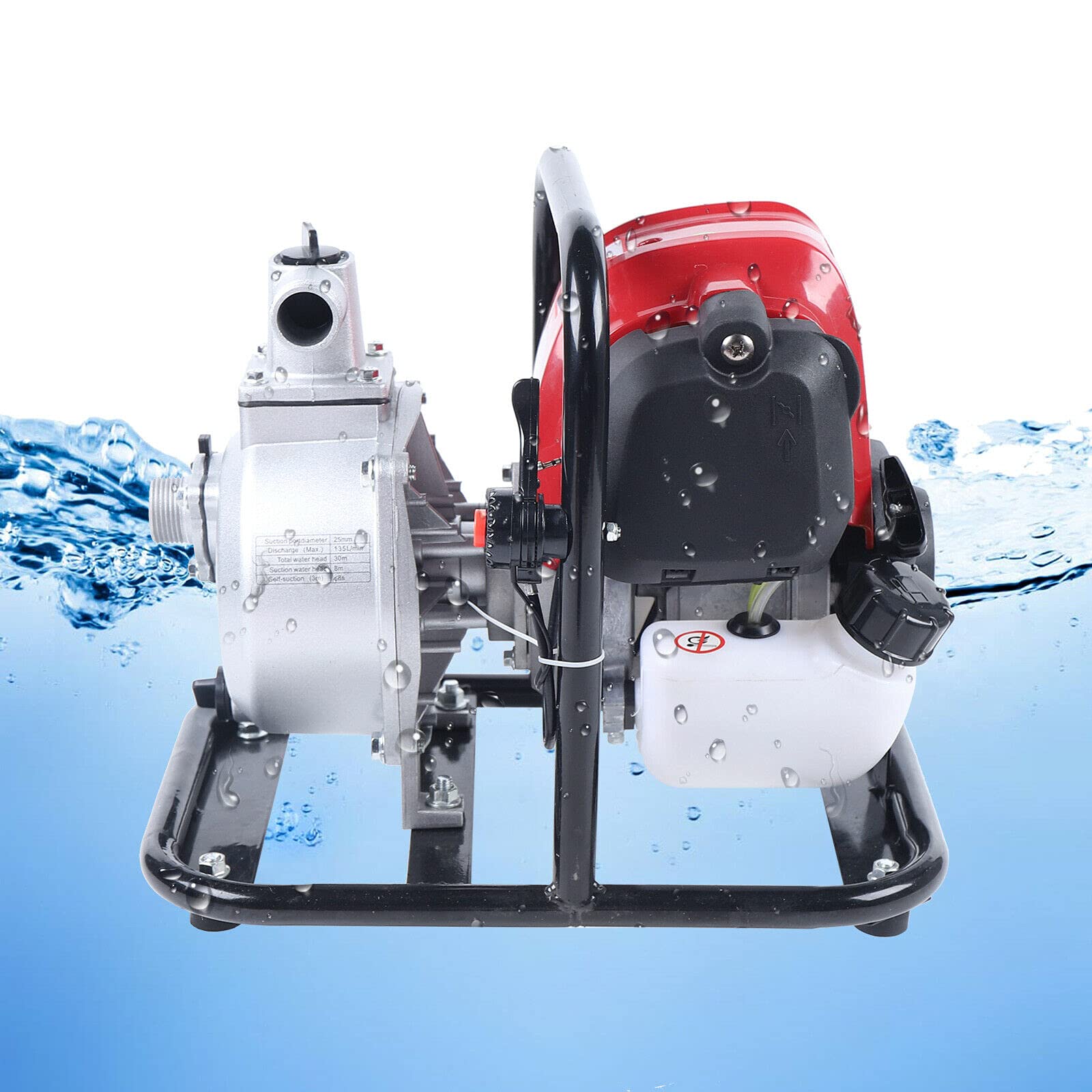 Bomba de agua de gasolina de 1,2 kW de 4 tiempos, motor de gasolina, motor de kart, motor de repuesto, para riego de césped de jardín, bombas de campo, trabajos de drenaje.