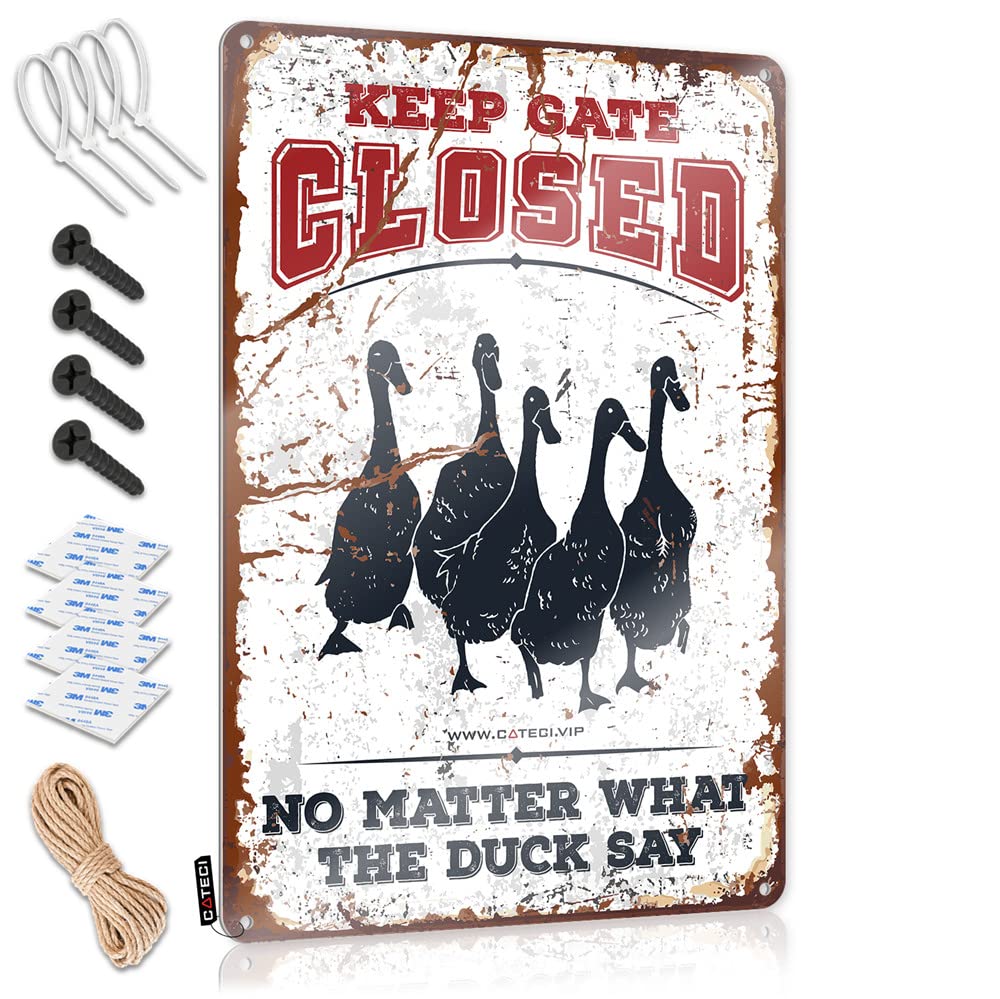 Metallschild „Keep Gate Closed“ – Lustiges Ranch-Schild, 20x30 Cm, Zinn/Metall, Wetterfest