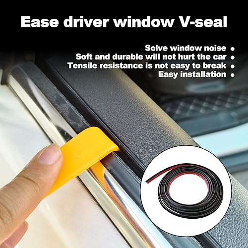 Miniatura 3 de Tiras de sellado de goma de 13.12 pies para ventanas de automóvil, ventana automotriz, tira de sellado en forma de V, protector de borde, compatible
