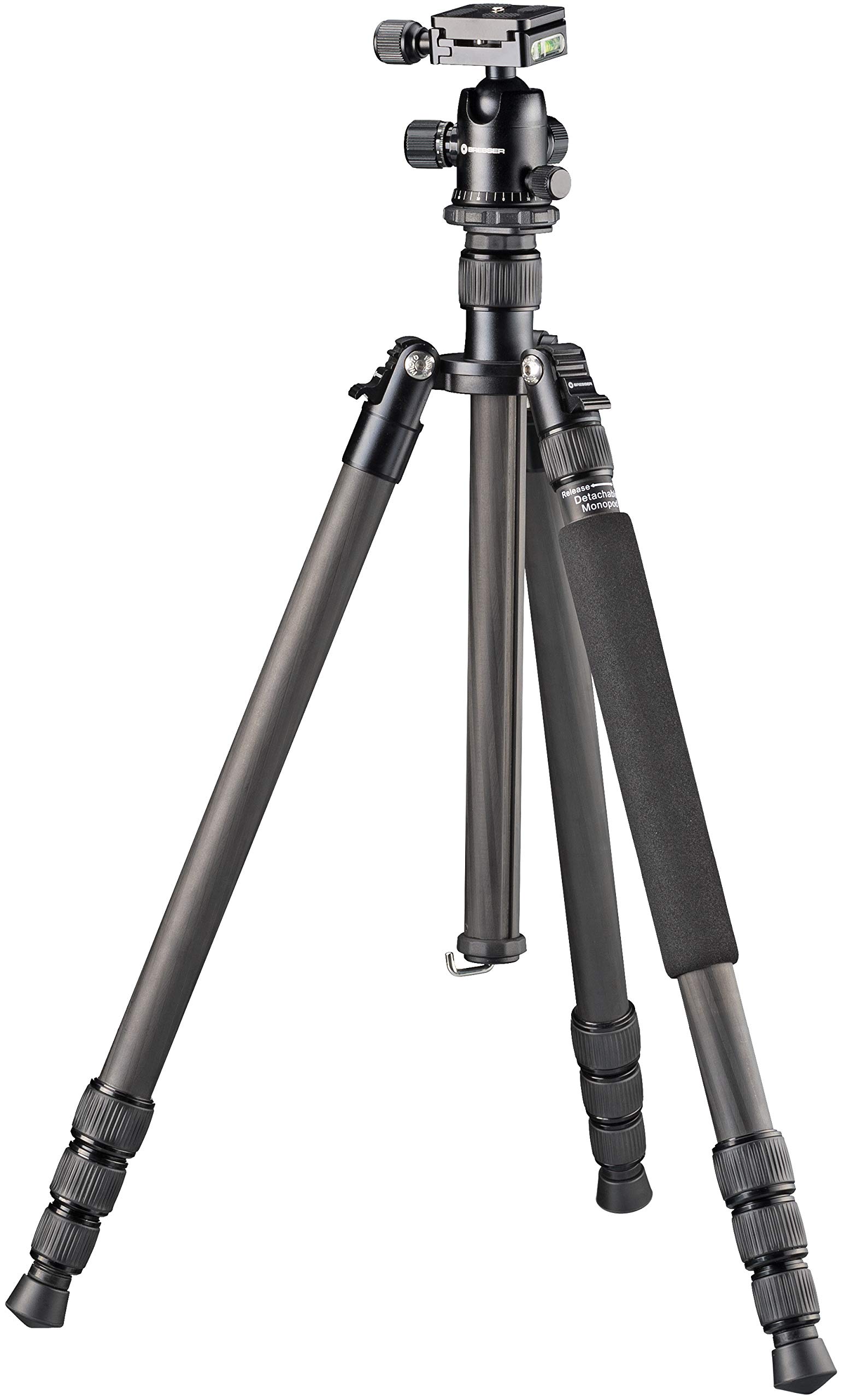 Trípode de Carbono para Cámara BRESSER BR-2504X8C-B1 hasta 10 kg, utilizable como Trípode de Suelo, Monópodo y Trípode de Tres Patas