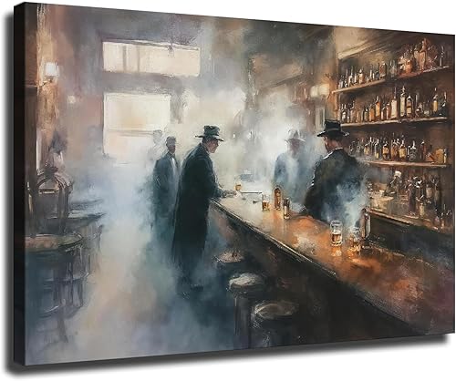 Miniatura 13 de CIDLNMY Arte de pared en lienzo de la Prohibition Speakeasy, póster vintage de la vida nocturna de los años 20, arte de pared de cóctel, bar, salón