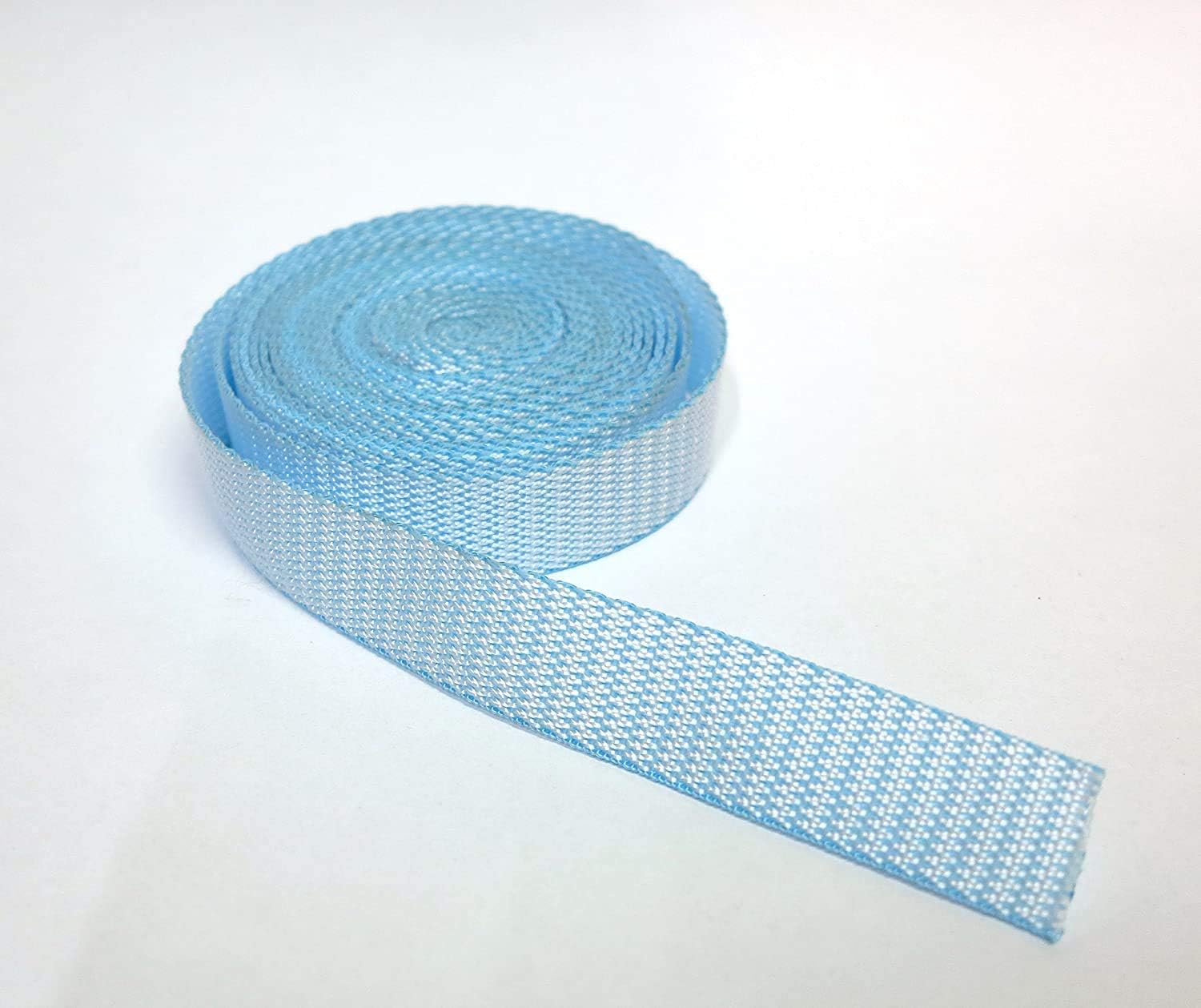Nylon Blue Strapping Webbing Material. Wide: 1 inch <> THICKENESS: 0,07" <> Lenght: from 2 Yard to 109 Yard