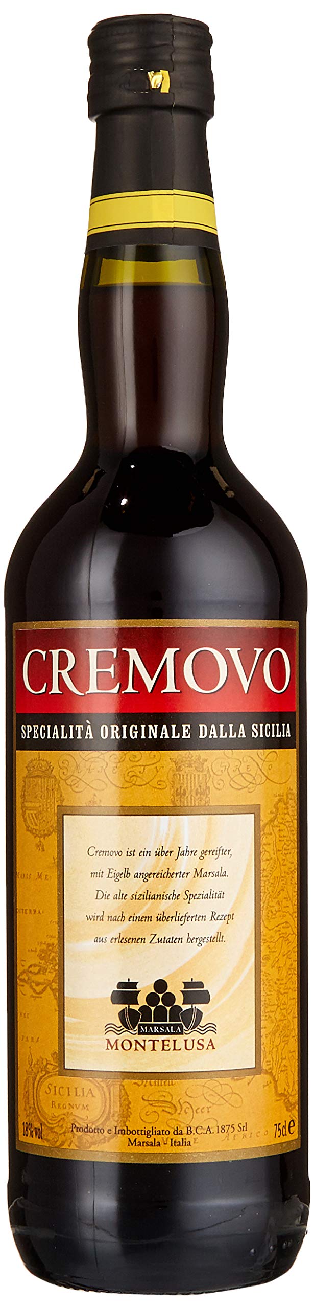 Cremovo Marsala Fine 18% vol. (6 x 0,75l) –Süßer Likörwein mit cremigem Charakter – Perfekt als Dessertwein oder zum Kochen und Backen