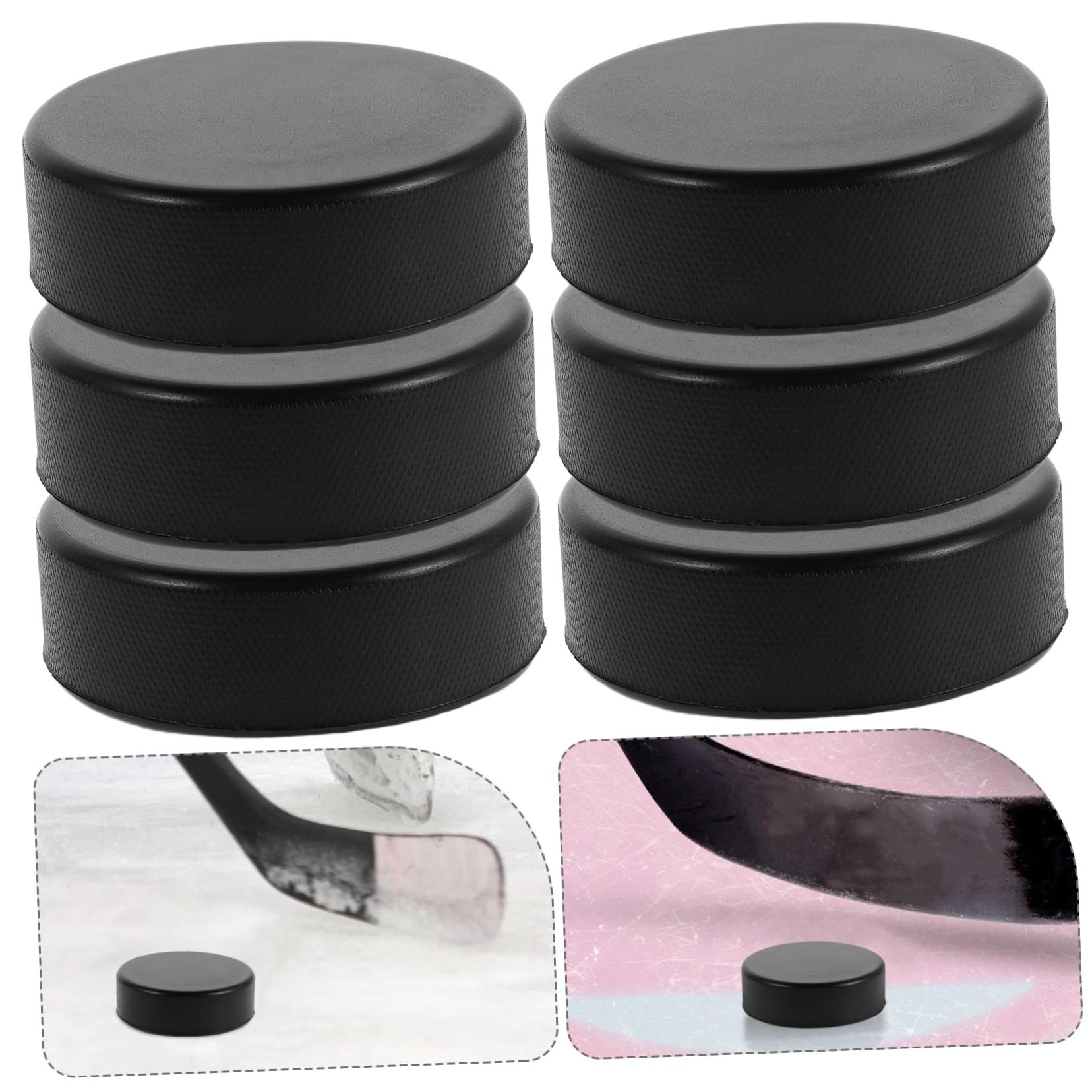 Abaodam Ensemble de Palets de Hockey PU Noirs pour Entraînement, 20 Pièces