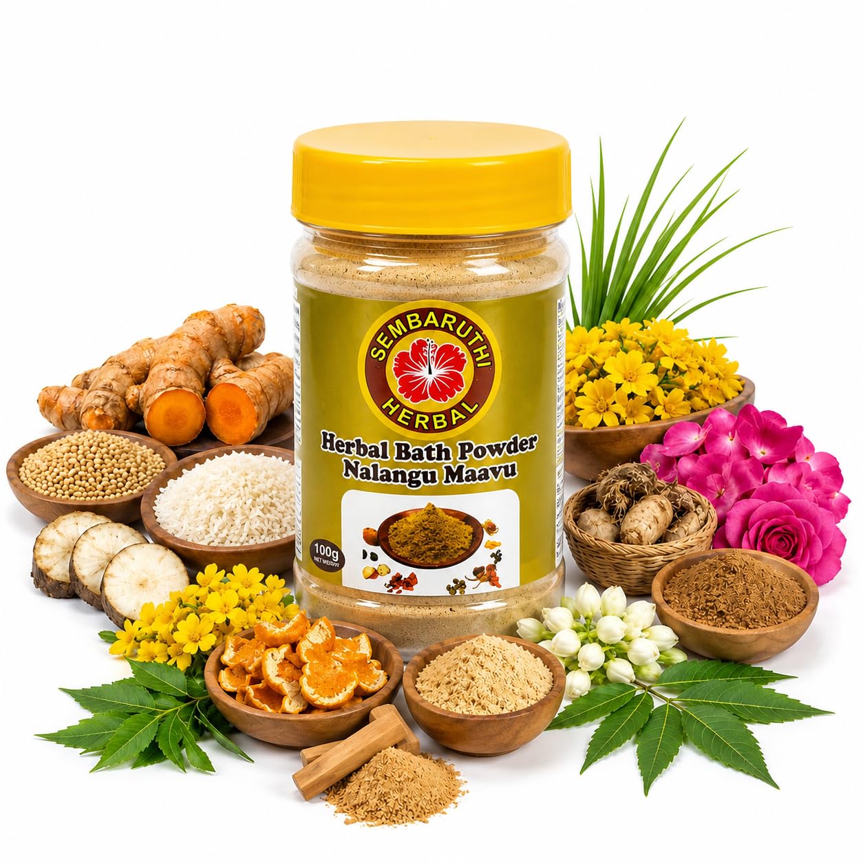 Nalangu Maavu Herbal Bath Powder for Men Women & Kids, Traditional Ayurvedic Bath Powder with Herbal Ingredients, Natural Body Care Powder Pack of 1 (100G)-picture-37