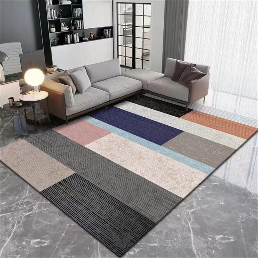 Tapis motif simple et moderne bleu doux 120x150cm avec traitement anti-acariens