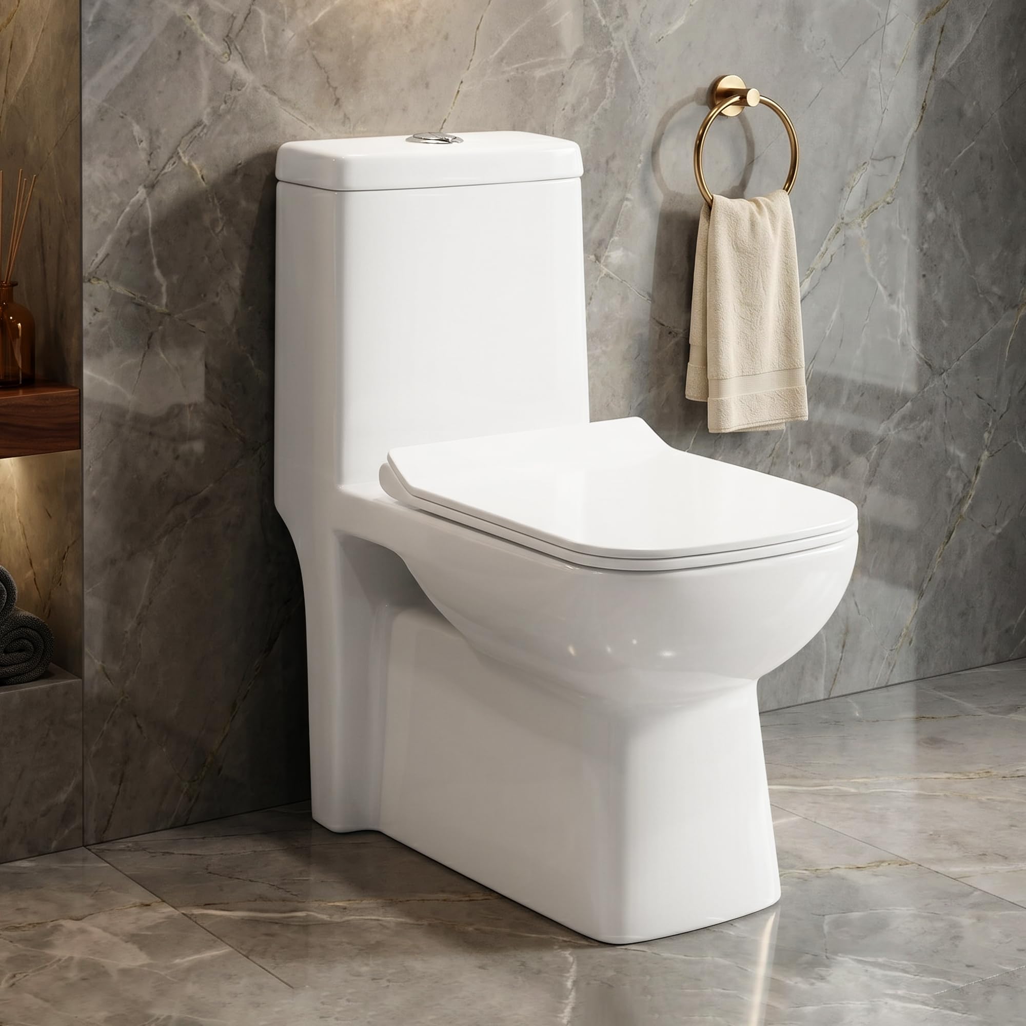 Plantex Platinum Ceramic Commode Toilet/S Trap One Piece Western Toilet/Rim Washdown Flush Commode with Soft Close Toilet Seat Cover (White, Ultra)-image-47