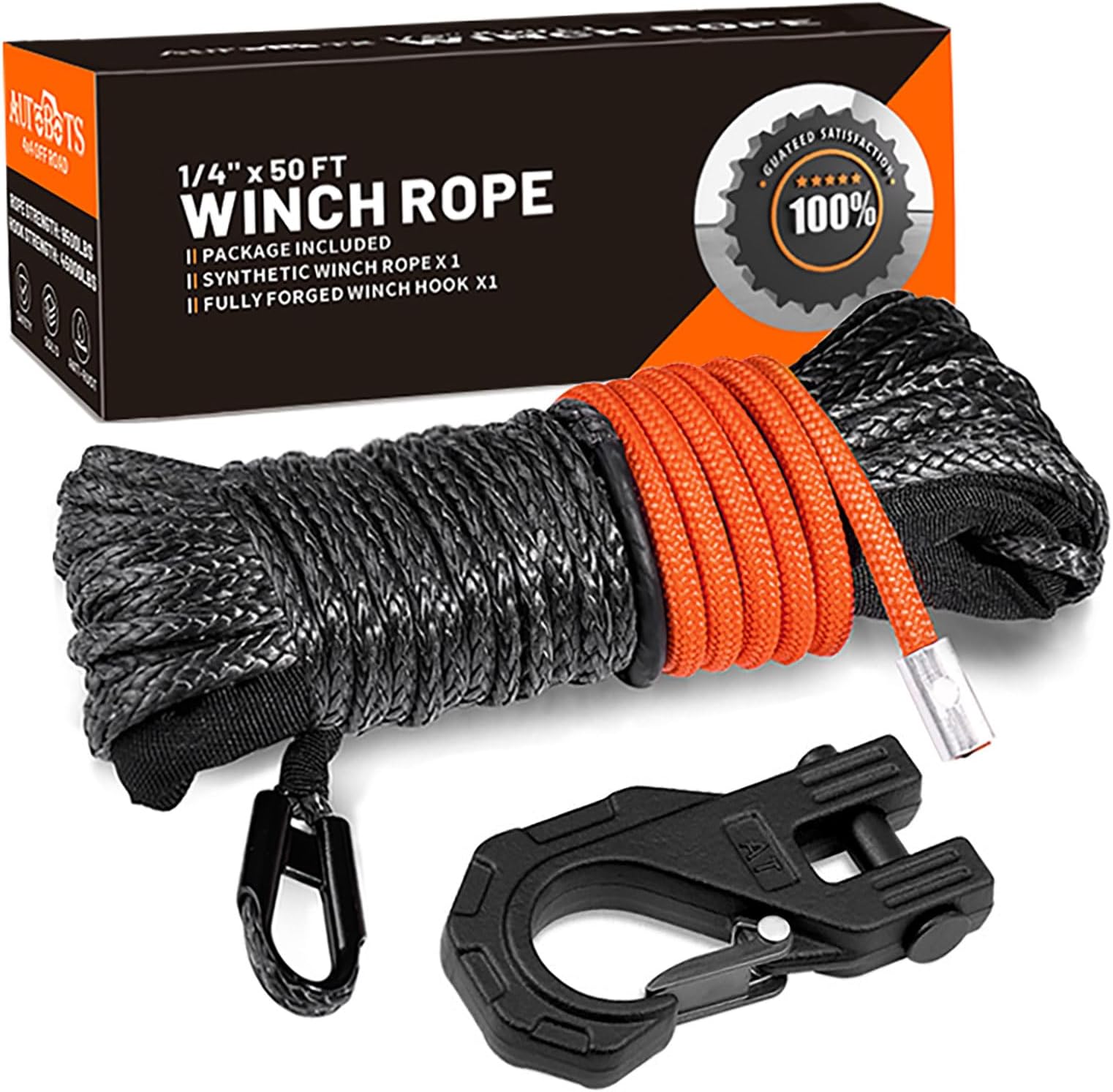 SuperATV 50 ft. Synthetic Winch Rope Replacement for 4500