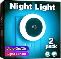 Vista 2 de Briignite Luz nocturna azul celeste, luces nocturnas enchufables a la pared, luz nocturna con sensores de luz, luz nocturna LED para habitación