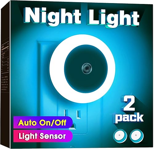 Miniatura 2 de Luz nocturna azul celeste, luces nocturnas enchufables a la pared, luz nocturna con sensores de luz, luz nocturna LED para habitación de niños,