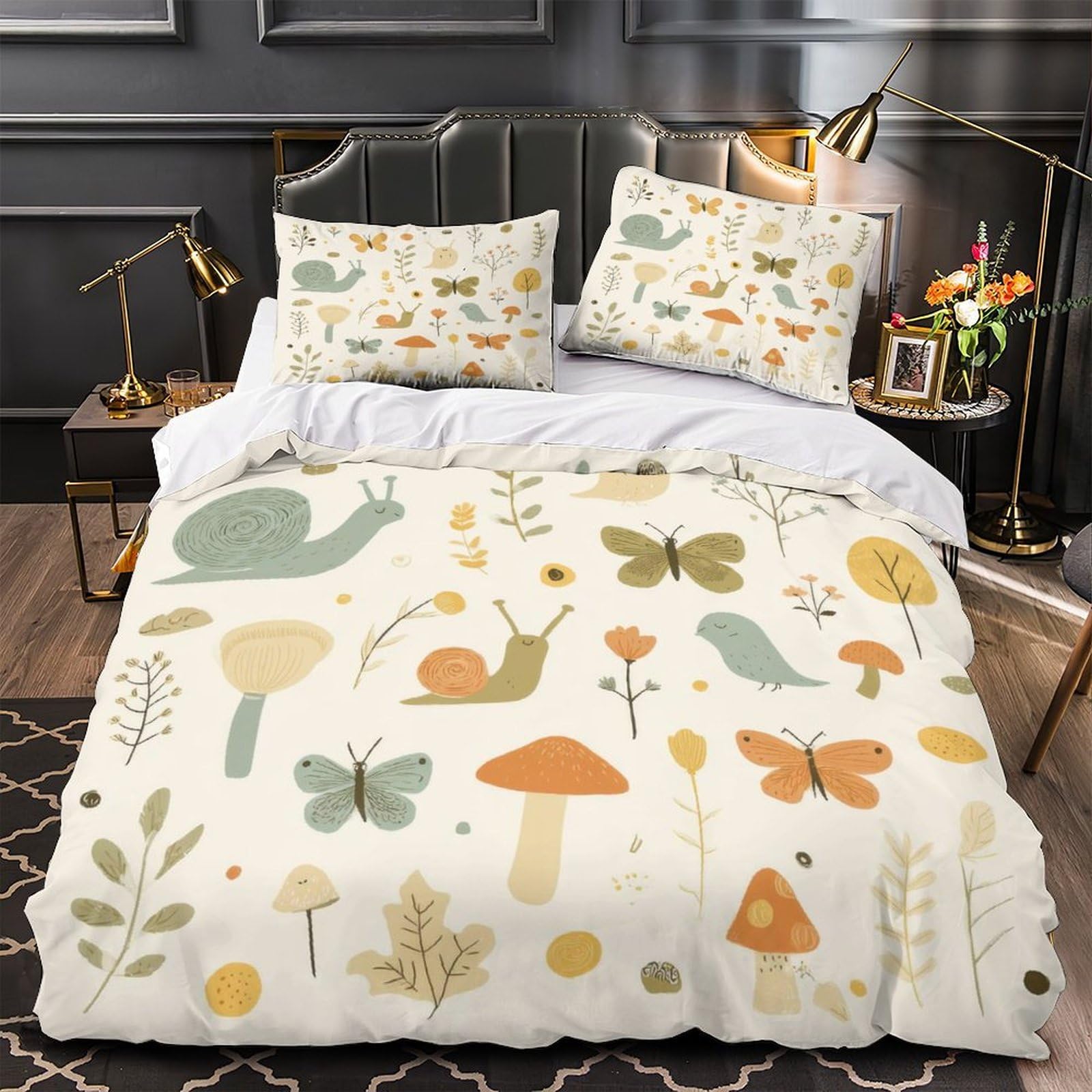 Parure de lit animaux de la forêt ultra douce en microfibre 3D king size