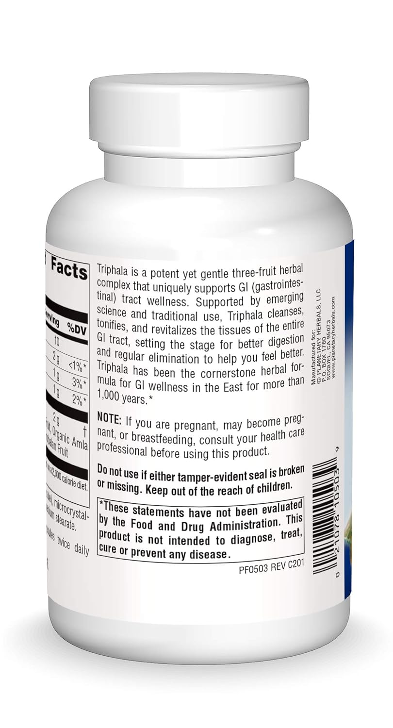 Triphala Internal Cleanser 500 mg Planetary Herbals 180 Caps - Image 2