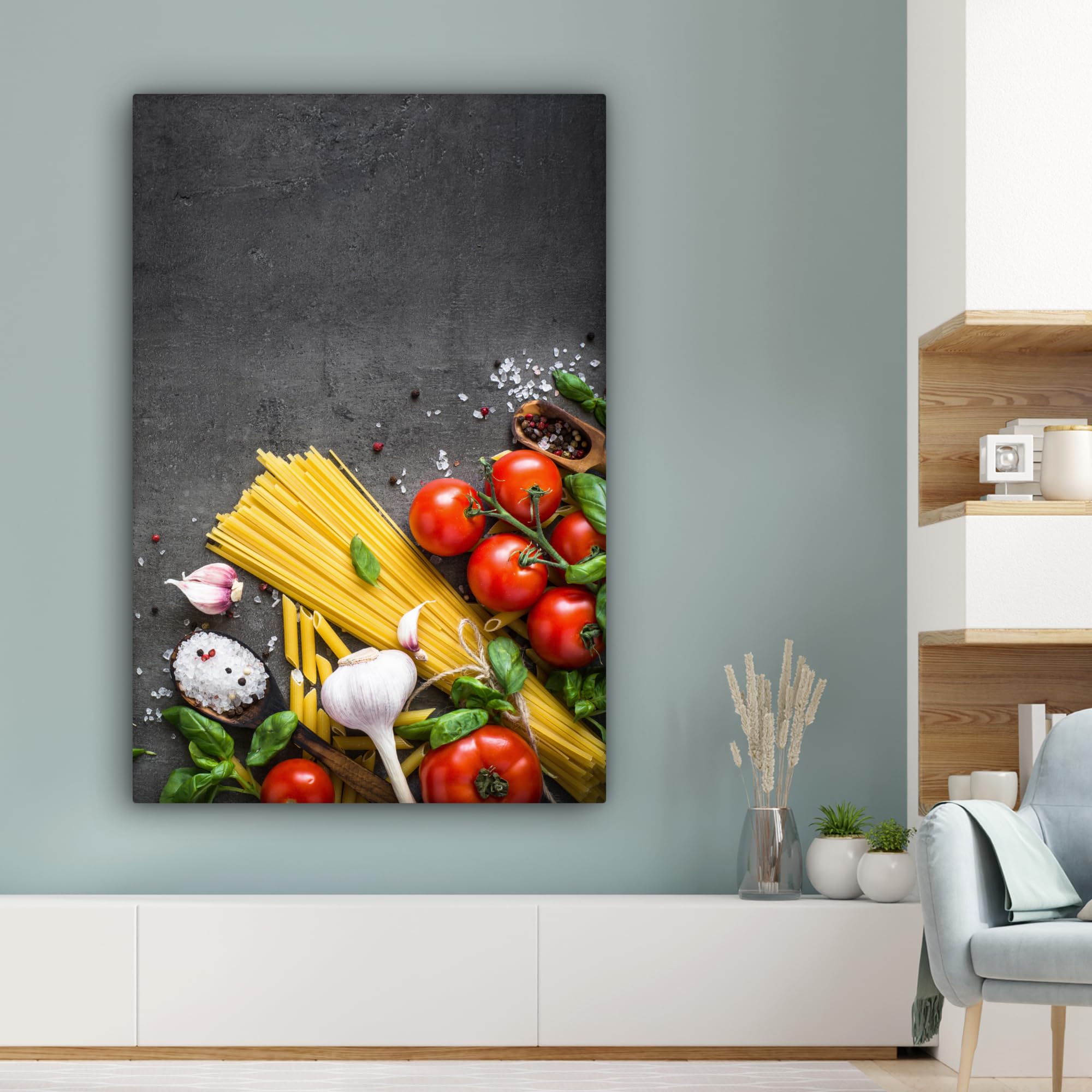 Quadro Su Tela 90x60 Cm - Stampa 'Pasta E Spezie', Decorazione Murale Per Cucina O Soggiorno - Foto 6