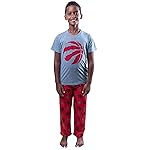 Ultra Game NBA Official Youth 2 Piece T-Shirt & Lounge Pants Pajama Set, Toronto Raptors, Boys Sizes, 8