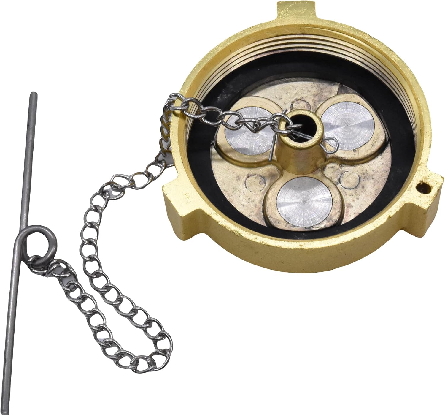 9114 Non-Locking Fuel Cap Fuel Cap Female, 2" Diameter, 11-1/2" NPSF Thread/Inch, 2-1/4" Diameter Over Thread, 2.37" Inside, Brass. Replaces# 600007, 431008, 9114