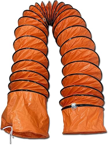 Manguera flexible de PVC de 16 pies, manguera de conducto de 10 pulgadas con cuerda ajustable para soplador de utilidad, ventilador de escape,