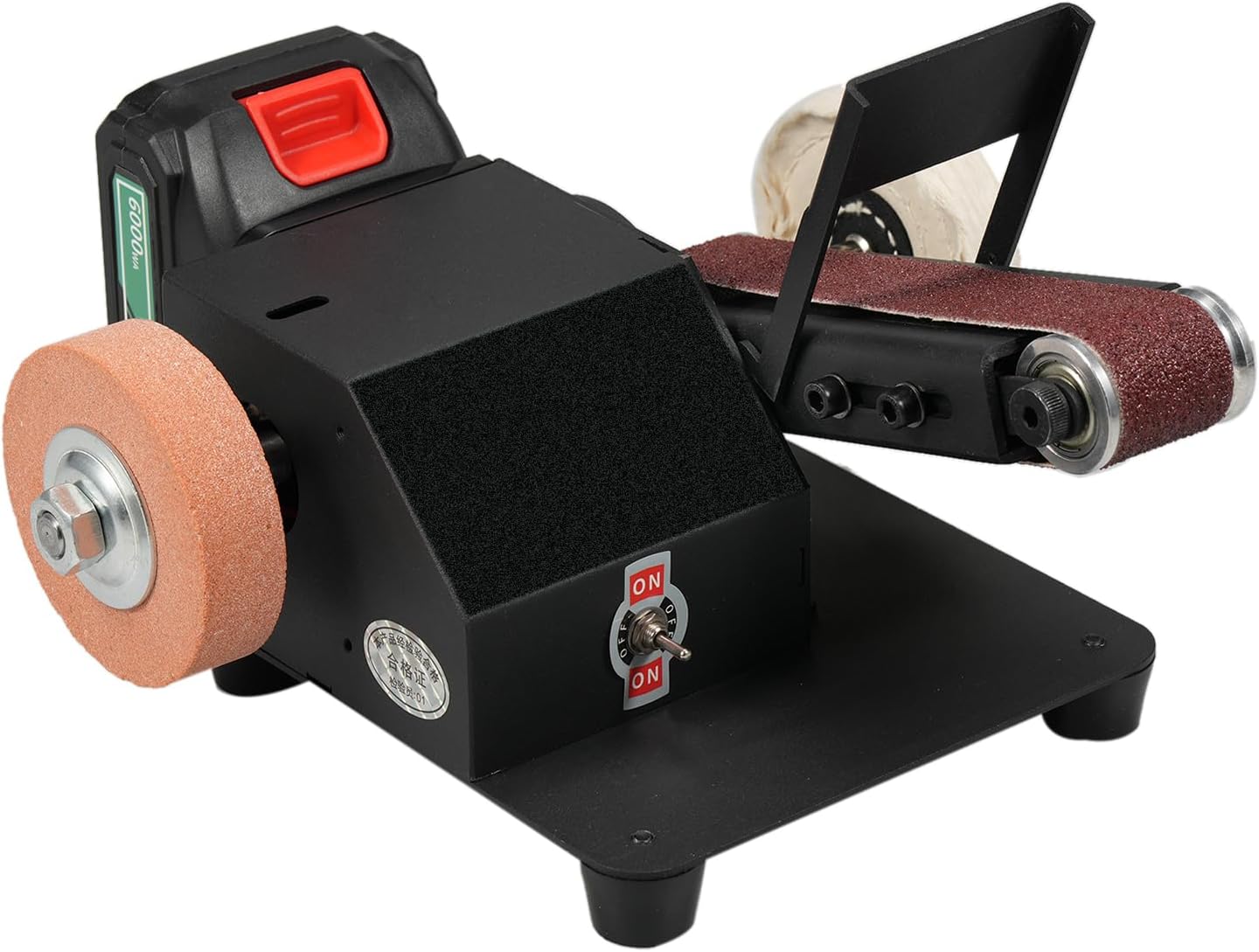 250W Mini Belt Sander Electric Bench Grinder Sanding Machine Small Grinder Sharpener Polisher Machine with 10 Sanding Belts for DIY Woodworking Resin Jewelry Making Knife Sharpener