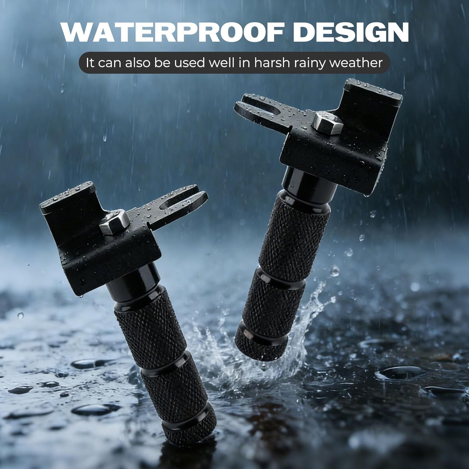 Upgraded Passenger Foot Pegs for Ridstar Q20, Bicycle Bike Pegs, 90 Degree Foldable M8 Bolts Aluminum Alloy Footpegs Foot Rest Pedals for Ridstar Q20, Rearsets Foot Rest(Black Non-foldable)