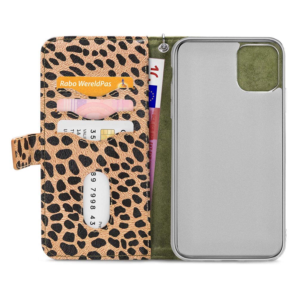 Mobilize 2in1 Gelly Wallet Zipper Case iPhone 12 Pro Max olijfgroen / leopard - MOB-TIOGWZOL-IPH1267
