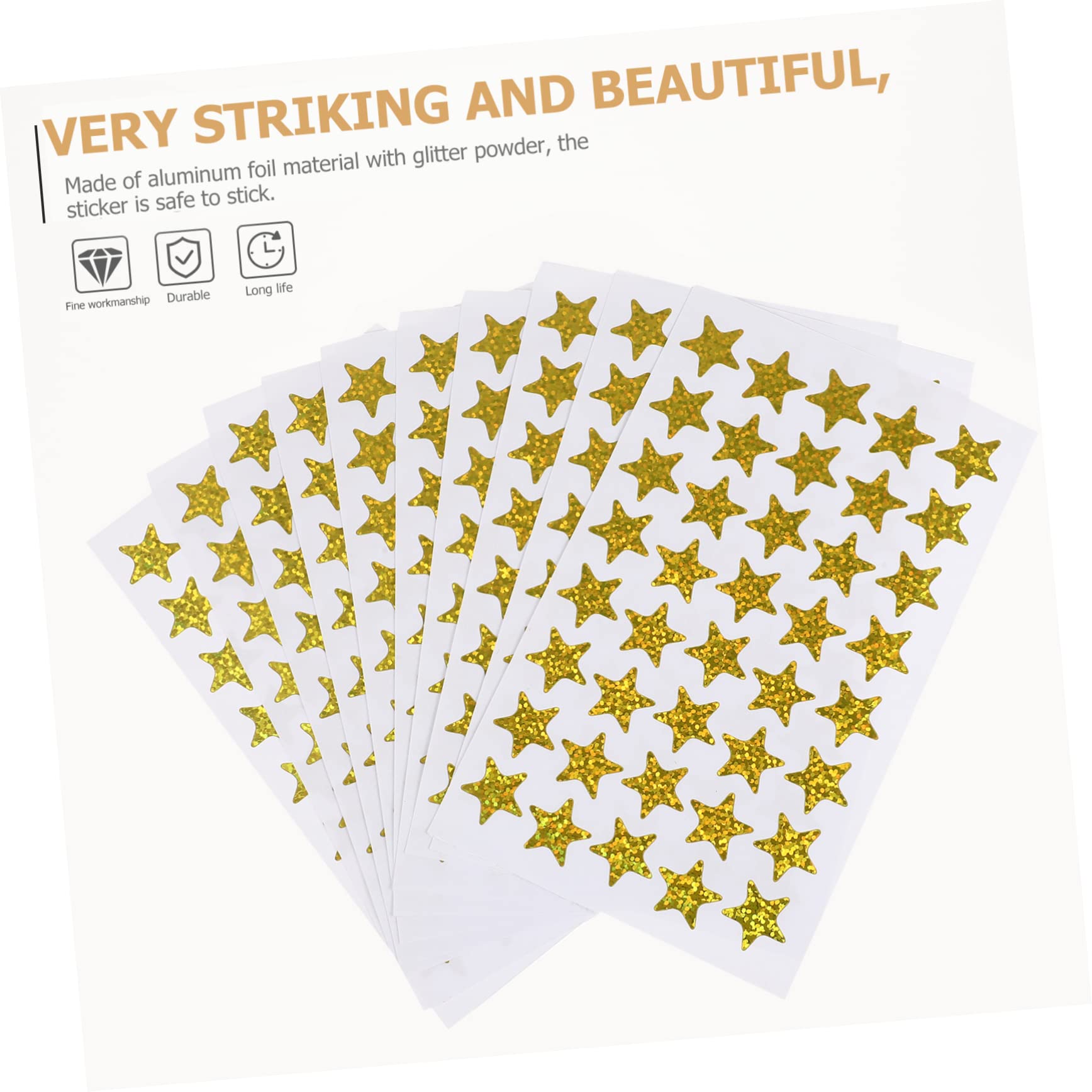 SHINEOFI 15packungen Selbstklebende Goldene Sternaufkleber Für Belohnungen Motivationsaufkleber Für Schule Kindergarten Und Mehr Für Schülerpreise Und Kreative Projekte