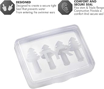 TYR Ergo Flex Ear Plugs - 4 Pack (2 Pairs)