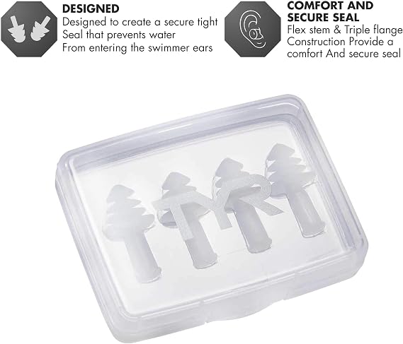 TYR Ergo Flex Ear Plugs - 4 Pack (2 Pairs)