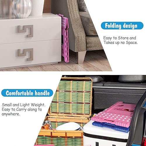 Miniatura 212 de Acko. Taburete plegable de 13 pulgadas de alto, resistente, para niños y adultos, cocina, jardín, baño, taburete con escalón. Blanco,Negro