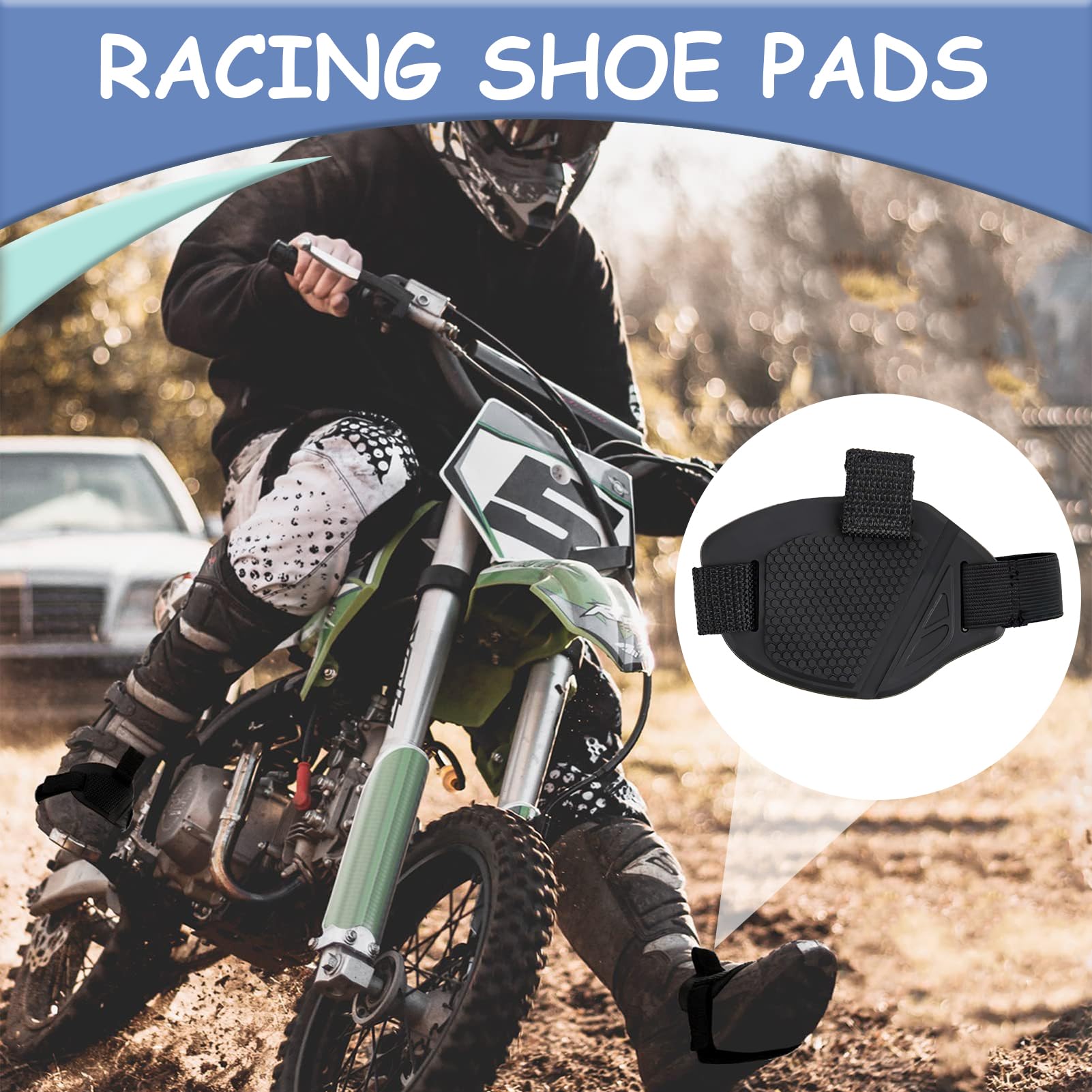 Protector de Zapatos para Moto - Protector Zapato Palanca Marchas Cambio, Antideslizante y Ajustable, Protector Cambio Marchas Moto Compatible con Zapatos de Cuero y Deporte, Complementos para Moto