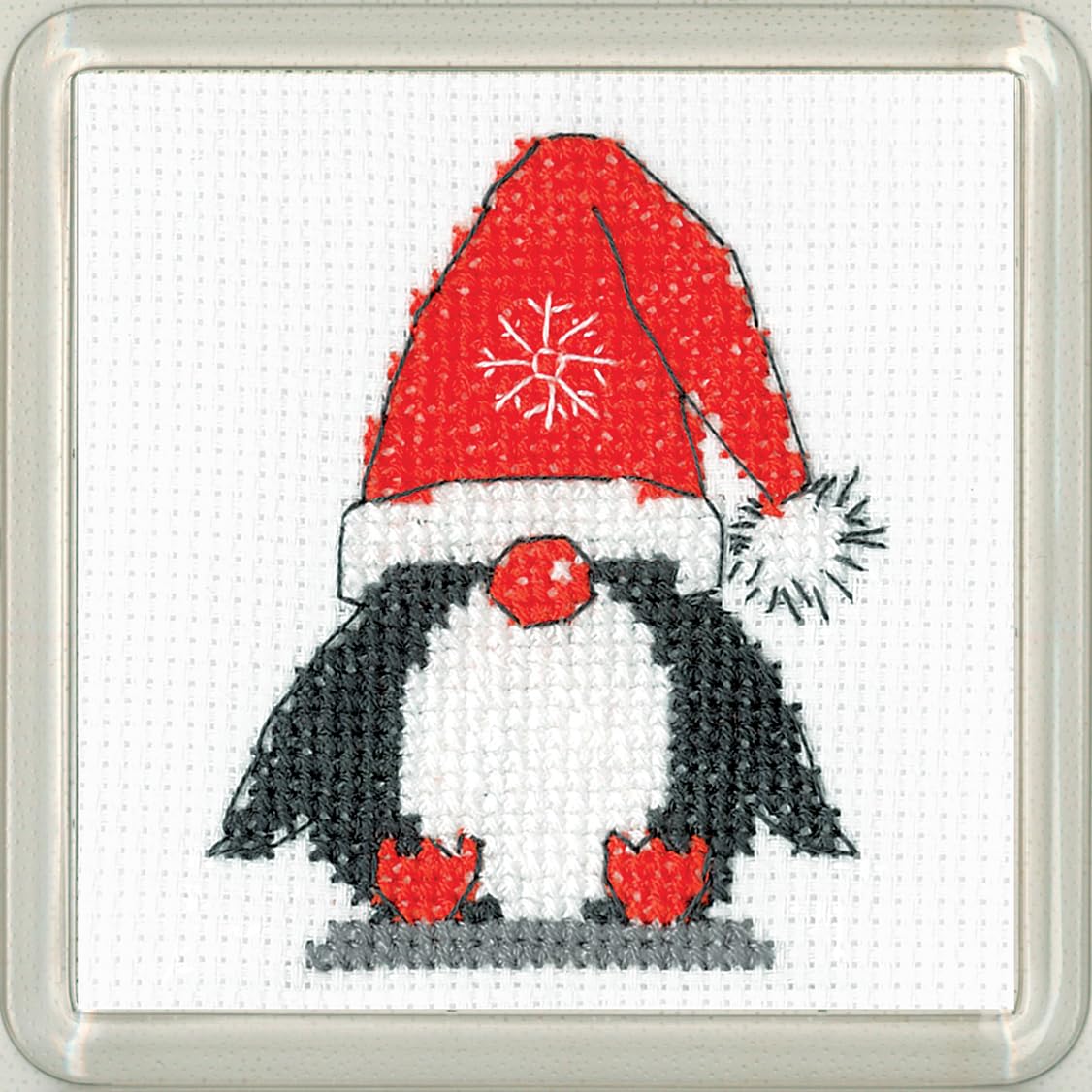 Heritage Crafts N/A Pegui Christmas Coaster Cross Stitch Kit - Pegui Sat Coaster - Kirste Roche Desigs