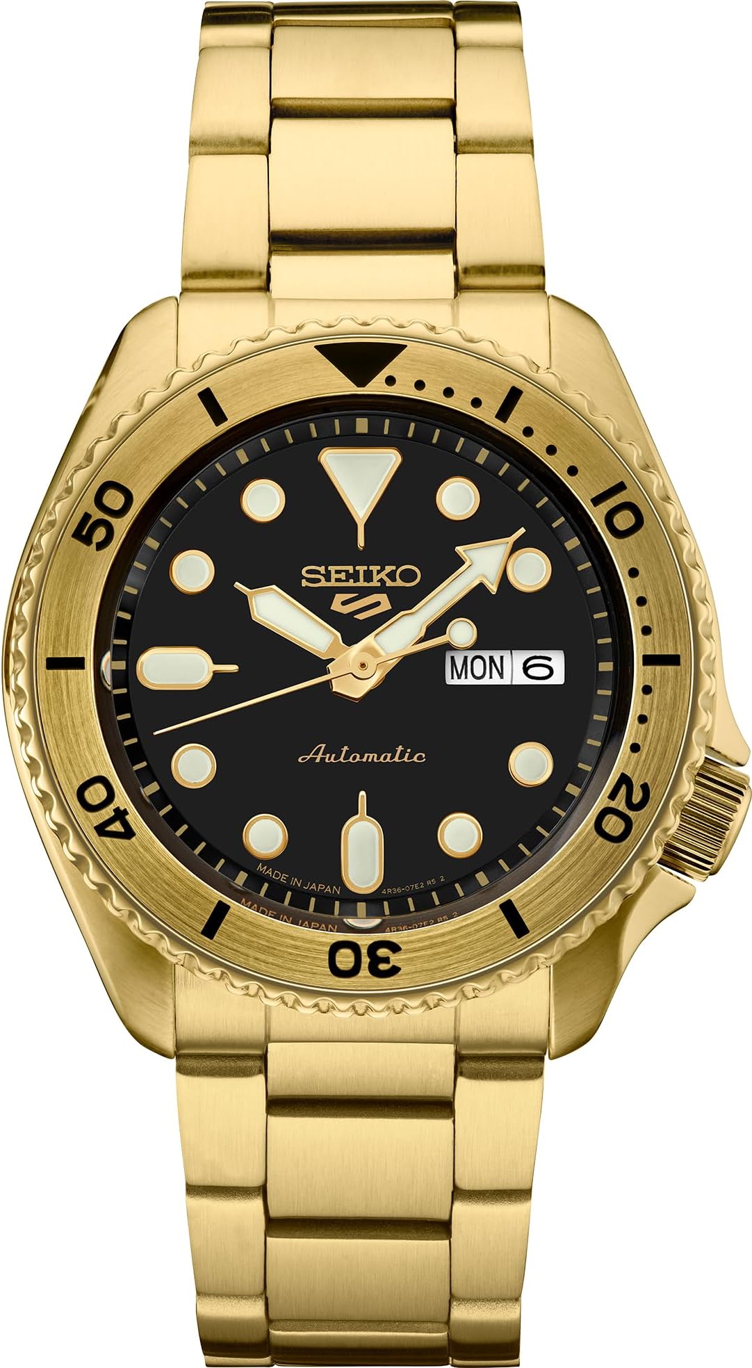 Automatic Watch for Men - 5 Sports Collection - Men's Sport Watch with Stainless Steel Gold Finish - Water-Resistant 100M