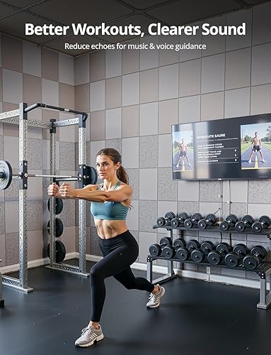 Miniatura 6 de Paneles acústicos rectangulares de pared, paneles absorbentes de sonido para paredes, techo, puertas, paquete de 12 unidades de 16 x 12 x 0.4