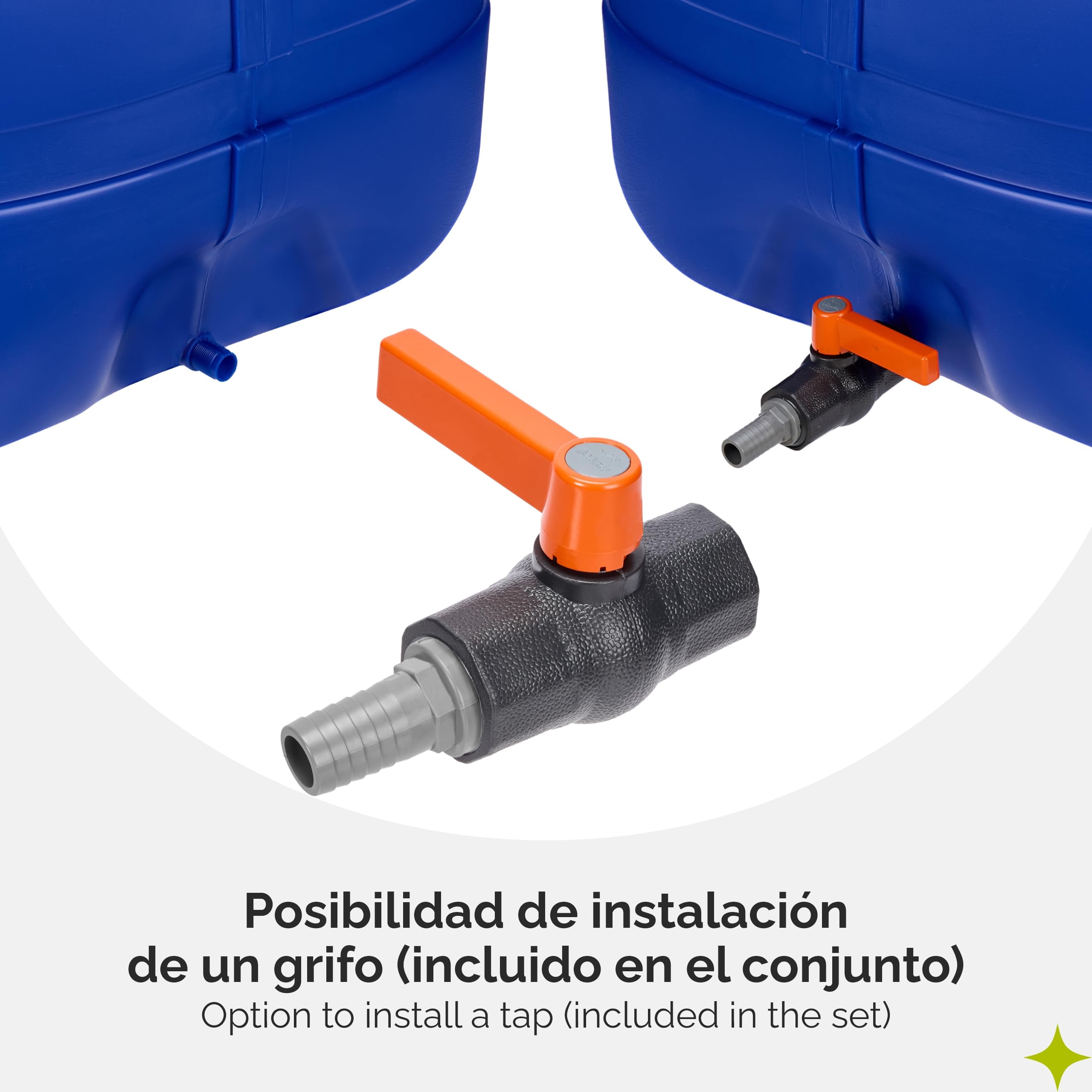 Garronda Depósito de Agua 150 litros con Tapa y Grifo – Tanque de Agua Potable de Plástico para Almacenamiento Doméstico, Industrial y como Bidon Agua para Camper GD-0098