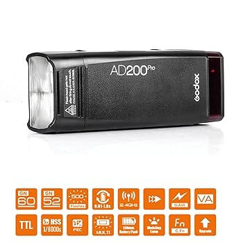 Amazon.com : GODOX AD200 Pro AD200Pro 200Ws 2.4G Strobe
