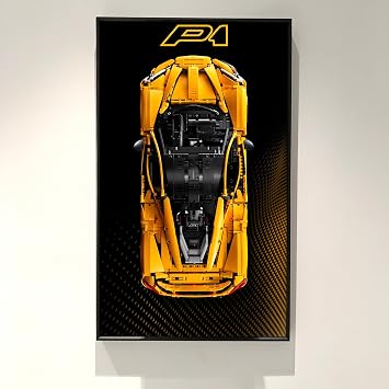 Display Wall Frame Compatible with Lego Technic P1 42172, Compatible with Lego Car Display, Gift Ideas for Car Wall Mount Enthusiasts, Wall Frame Only! Size 75 x 45 cm