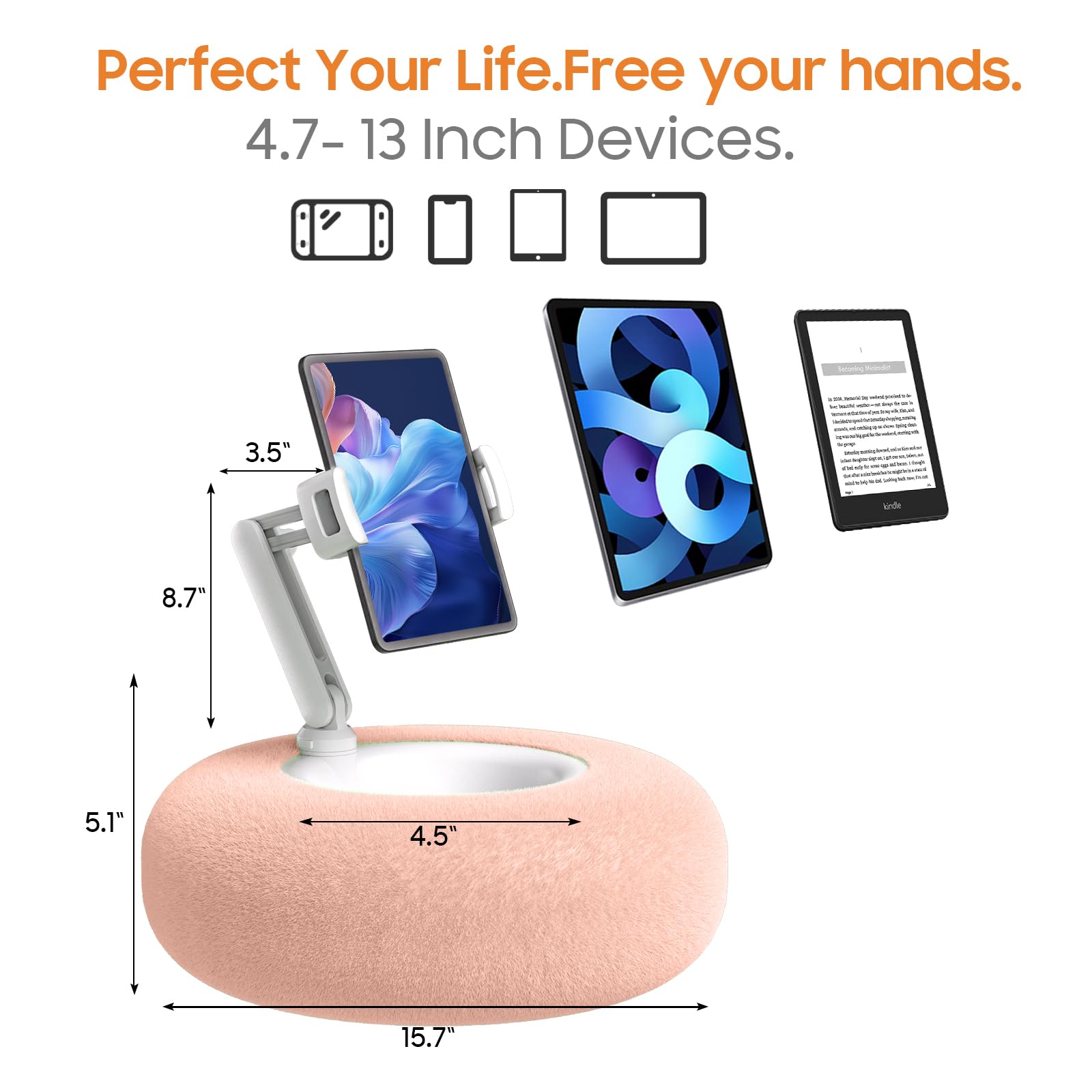 Tablet Stand SupeDesk Pillow 360u00b0 Adjustable Kindle Holder