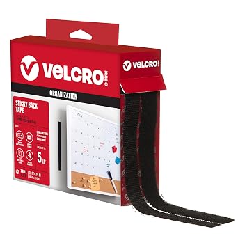VELCRO Brand Sticky Back Hook and Loop Tape, 10 ft Roll Peel and Stick Fastener for Indoor Organization, Classrooms, Home, and Office | 3/4 in Wide | Black
